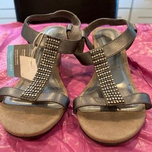 Comfort Plus Silver Wedges  , size 7 woman